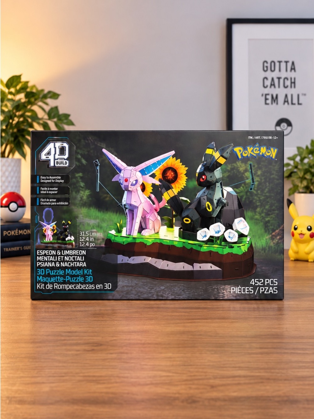 Pokémon 4D Build Espeon & Umbreon 3D Puzzle Model Kit 452 Pieces